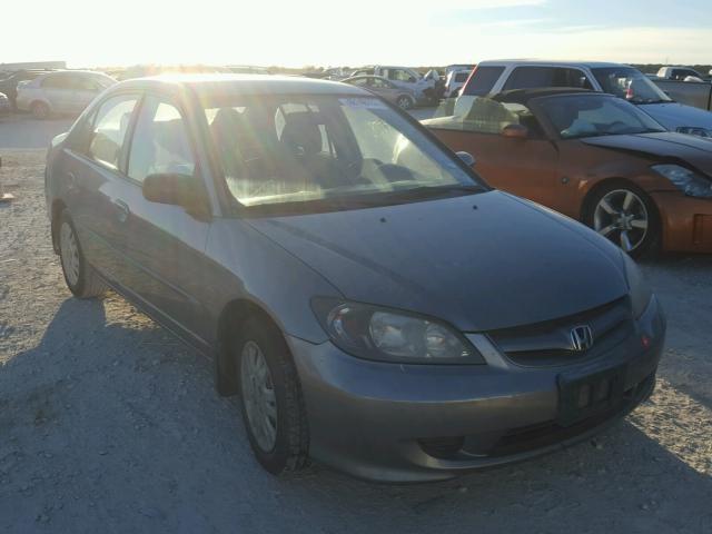 2HGES165X5H569273 - 2005 HONDA CIVIC LX GRAY photo 1