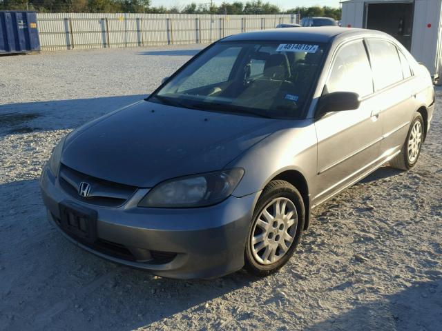 2HGES165X5H569273 - 2005 HONDA CIVIC LX GRAY photo 2