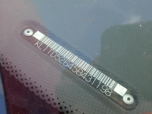 KL1TD52645B431198 - 2005 CHEVROLET AVEO BASE Қызыл фото 10