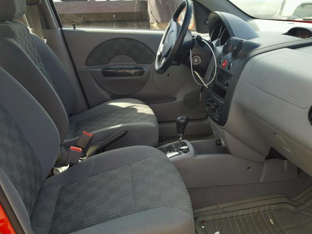 KL1TD52645B431198 - 2005 CHEVROLET AVEO BASE Қызыл фото 5