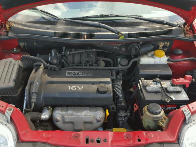 KL1TD52645B431198 - 2005 CHEVROLET AVEO BASE Қызыл фото 7