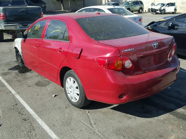 1NXBU40E59Z153782 - 2009 TOYOTA COROLLA BA RED photo 3