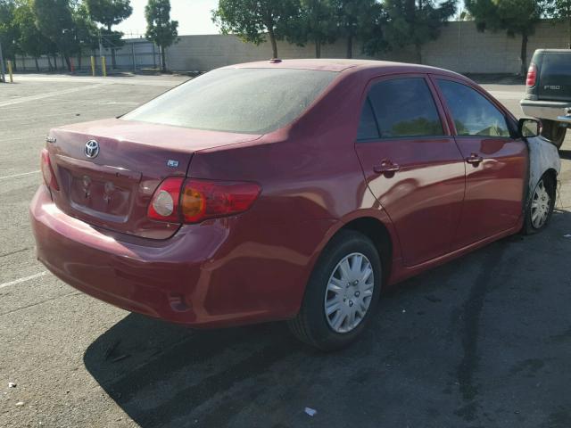 1NXBU40E59Z153782 - 2009 TOYOTA COROLLA BA RED photo 4