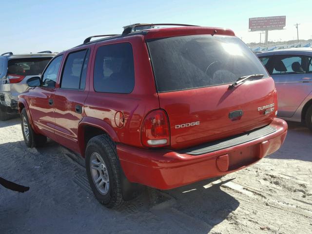 1D4HR48Z23F543406 - 2003 DODGE DURANGO SL RED photo 3