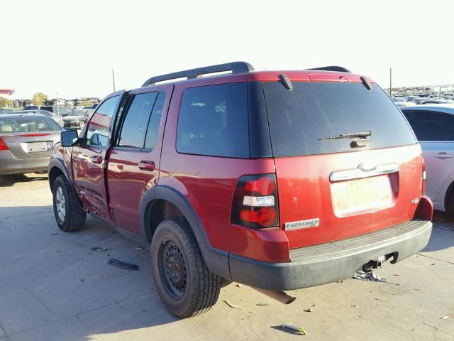 1FMEU63E87UB29557 - 2007 FORD EXPLORER X RED photo 3