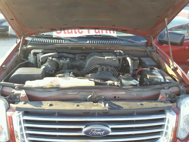 1FMEU63E87UB29557 - 2007 FORD EXPLORER X RED photo 7