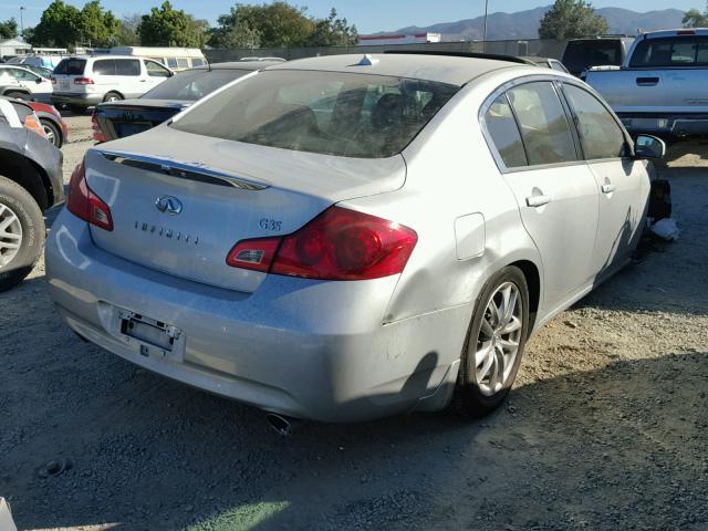 JNKBV61E38M216757 - 2008 INFINITI G35 SILVER photo 4