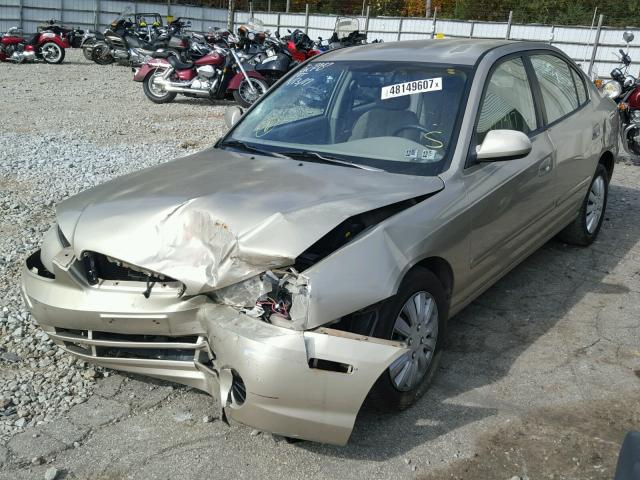 KMHDN45D81U070387 - 2001 HYUNDAI ELANTRA GL GOLD photo 2