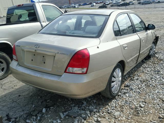 KMHDN45D81U070387 - 2001 HYUNDAI ELANTRA GL GOLD photo 4