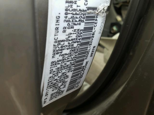 4T1BG22K9WU334393 - 1998 TOYOTA CAMRY CE GRAY photo 10