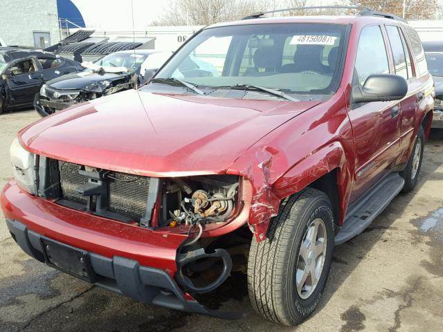 1GNDT13S232283948 - 2003 CHEVROLET TRAILBLAZE MAROON photo 2