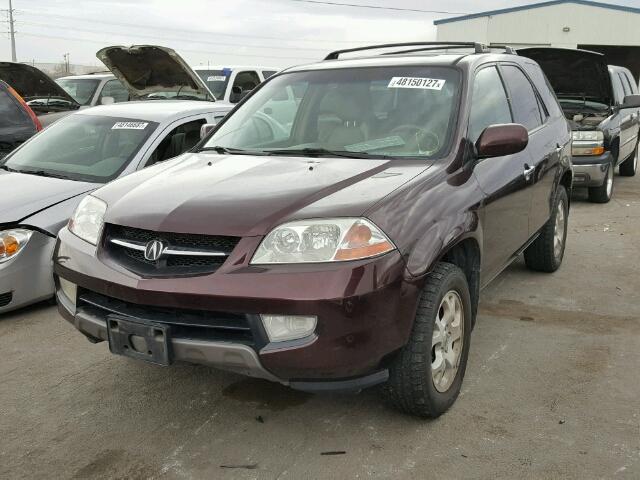 2HNYD186X1H500597 - 2001 ACURA MDX TOURIN MAROON photo 2