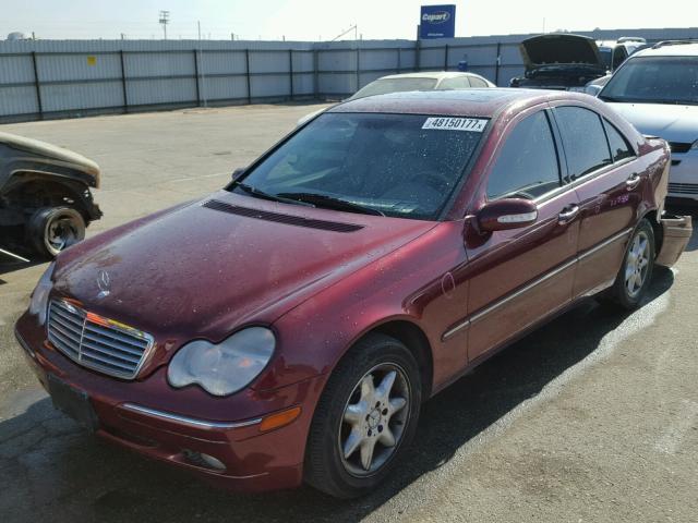 WDBRF64J52F246830 - 2002 MERCEDES-BENZ C 320 RED photo 2