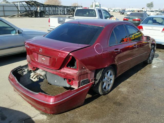 WDBRF64J52F246830 - 2002 MERCEDES-BENZ C 320 RED photo 4