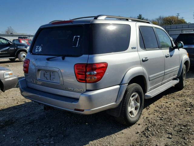 5TDBT44AX2S111665 - 2002 TOYOTA SEQUOIA SR SILVER photo 4