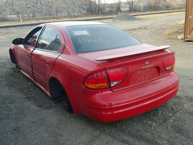 1G3NL52F33C276185 - 2003 OLDSMOBILE ALERO GL RED photo 3