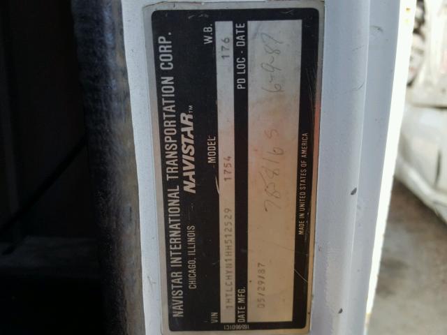 1HTLCHYN1HH512529 - 1987 INTERNATIONAL S-SERIES 1 白色 照片 10