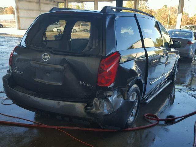 5N1BV28U94N339728 - 2004 NISSAN QUEST S GRAY photo 4