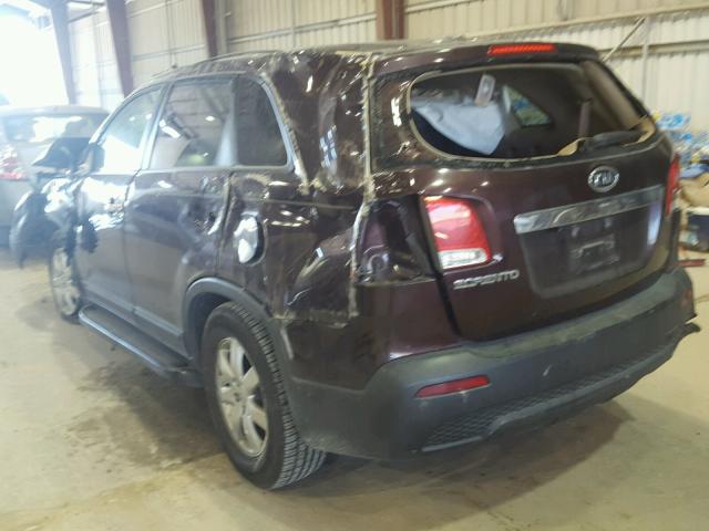 5XYKT4A12BG083572 - 2011 KIA SORENTO BA MAROON photo 3