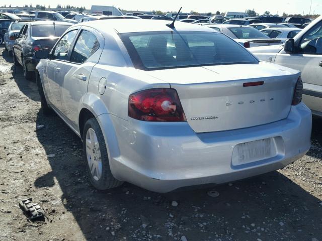 1C3CDZAB5CN247516 - 2012 DODGE AVENGER SE SILVER photo 3