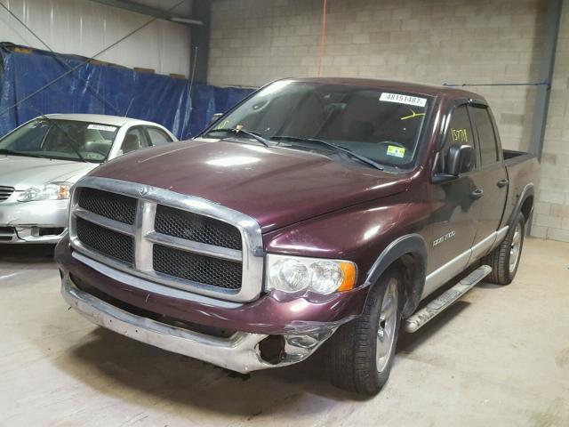 1D7HU18D65S291271 - 2005 DODGE RAM 1500 S BURGUNDY photo 2