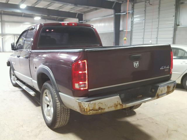 1D7HU18D65S291271 - 2005 DODGE RAM 1500 S BURGUNDY photo 3