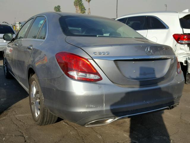 55SWF4JB3GU133393 - 2016 MERCEDES-BENZ C 300 GRAY photo 3