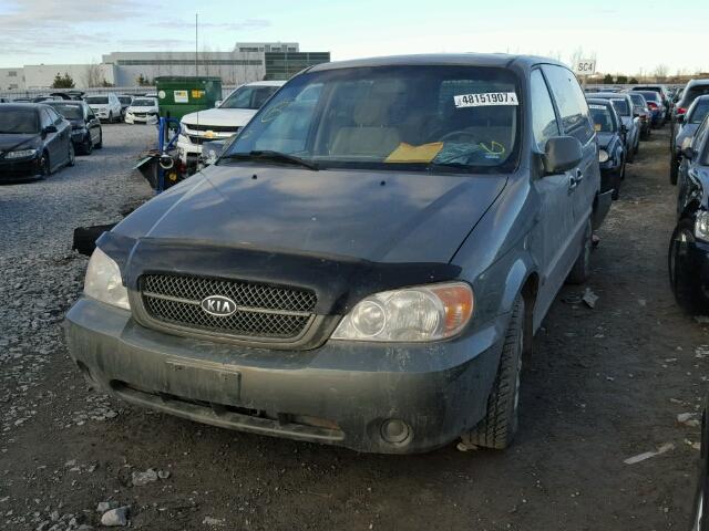 KNDUP131156762796 - 2005 KIA SEDONA EX GREEN photo 2