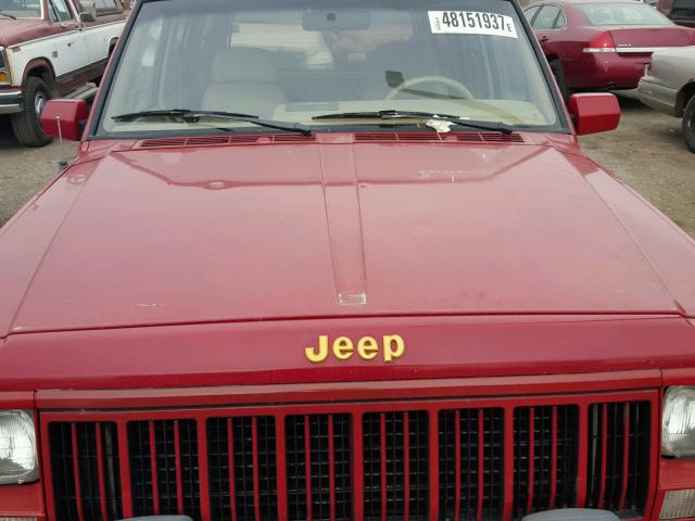 1J4FJ78S6NL178259 - 1992 JEEP CHEROKEE L RED photo 7