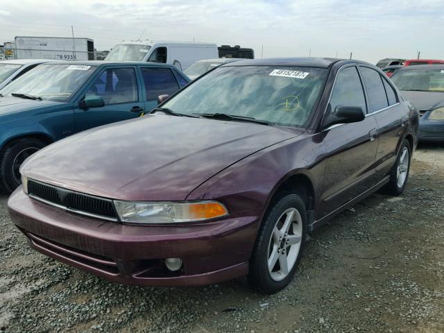 4A3AA46G6XE041076 - 1999 MITSUBISHI GALANT ES MAROON photo 2