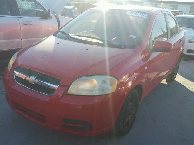 KL1TD56637B132864 - 2007 CHEVROLET AVEO BASE RED photo 2