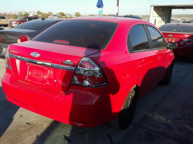 KL1TD56637B132864 - 2007 CHEVROLET AVEO BASE 红色 照片 4