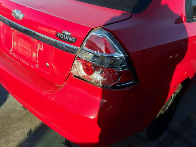 KL1TD56637B132864 - 2007 CHEVROLET AVEO BASE RED photo 9