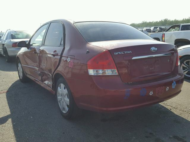 KNAFE221595660707 - 2009 KIA SPECTRA EX RED photo 3