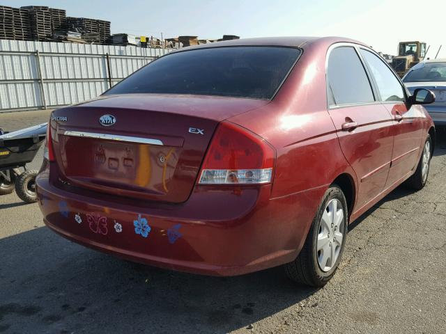 KNAFE221595660707 - 2009 KIA SPECTRA EX RED photo 4