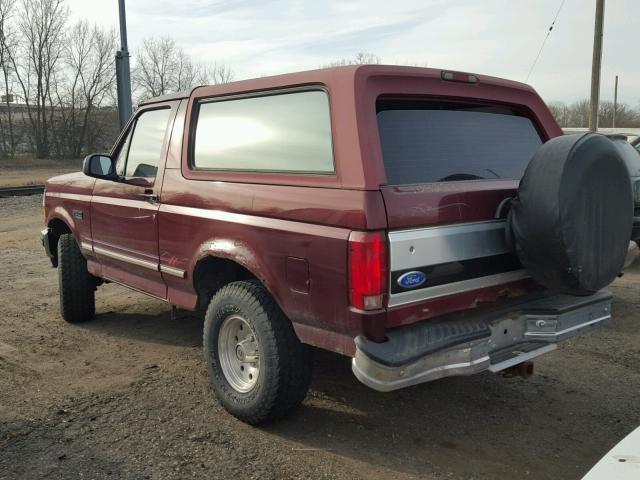 1FMEU15NXTLA24440 - 1996 FORD BRONCO U10 MAROON photo 3