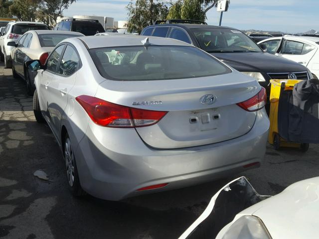 KMHDH4AEXCU442885 - 2012 HYUNDAI ELANTRA GL SILVER photo 3