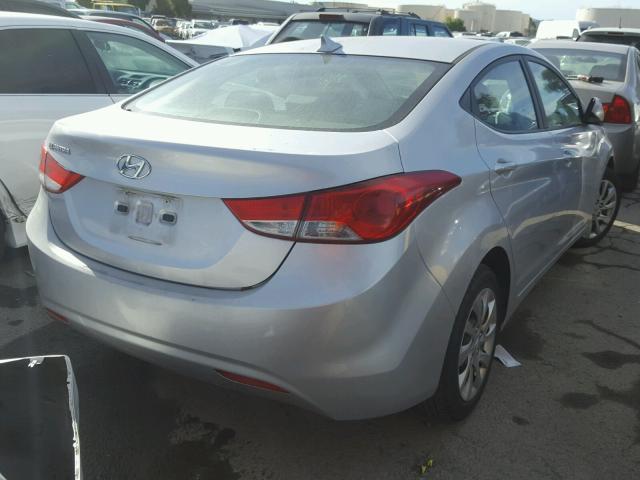 KMHDH4AEXCU442885 - 2012 HYUNDAI ELANTRA GL SILVER photo 4