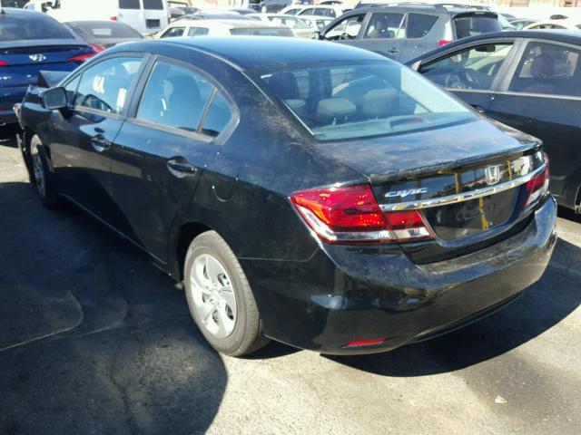 19XFB2F52EE224629 - 2014 HONDA CIVIC LX BLACK photo 3