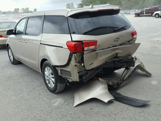 KNDMB5C13G6087834 - 2016 KIA SEDONA LX GOLD photo 3