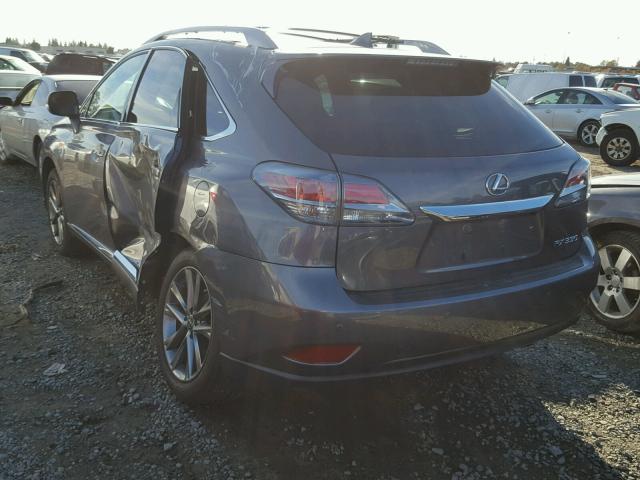 2T2BK1BA3FC266766 - 2015 LEXUS RX 350 GRAY photo 3