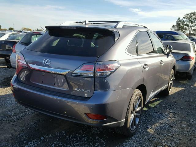 2T2BK1BA3FC266766 - 2015 LEXUS RX 350 GRAY photo 4