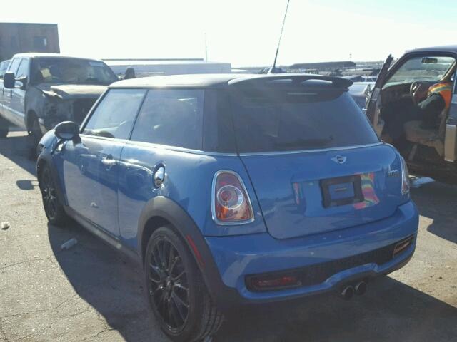 WMWSV3C54DT476322 - 2013 MINI COOPER S BLUE photo 3