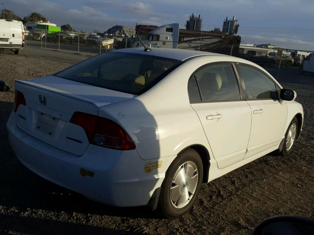 JHMFA36256S003344 - 2006 HONDA CIVIC HYBR WHITE photo 4