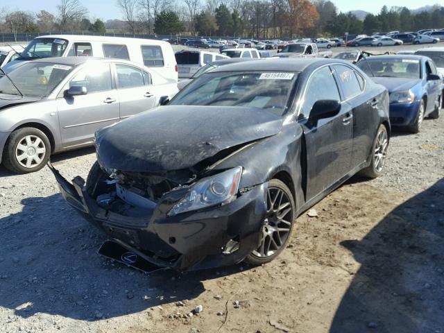 JTHBE262485021543 - 2008 LEXUS IS 350 BLACK photo 2