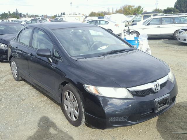 2HGFA16539H349695 - 2009 HONDA CIVIC LX BLACK photo 1