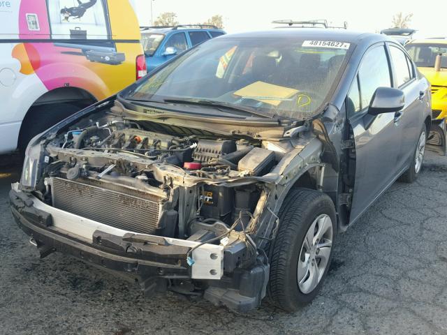 19XFB2F57DE290589 - 2013 HONDA CIVIC LX GRAY photo 2