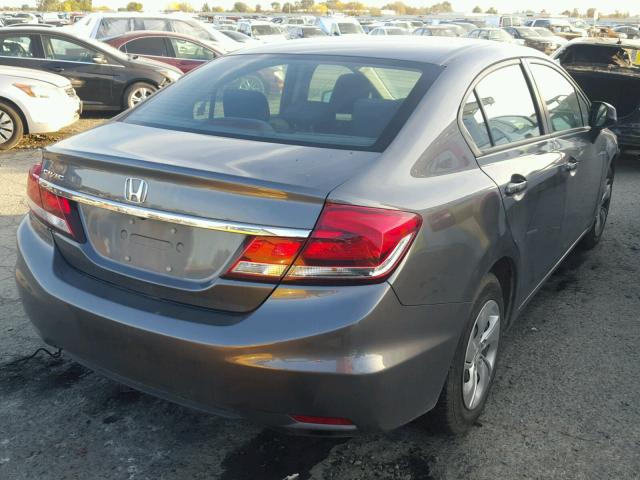 19XFB2F57DE290589 - 2013 HONDA CIVIC LX GRAY photo 4