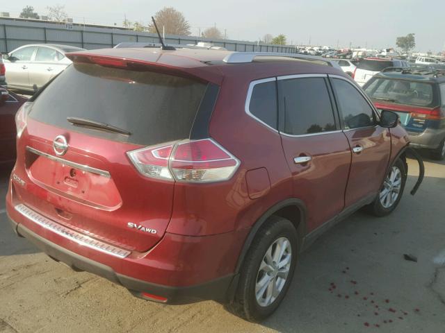 KNMAT2MV1GP708286 - 2016 NISSAN ROGUE S RED photo 4