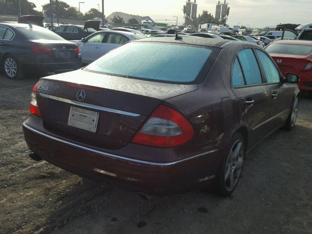 WDBUF56X18B274226 - 2008 MERCEDES-BENZ E 350 MAROON photo 4